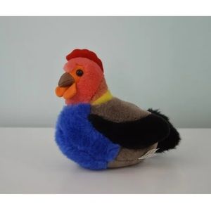 K&M Rooster Chicken Plush Stuffed Animal Toy Farm Bird Colorful NO SOUND 7"